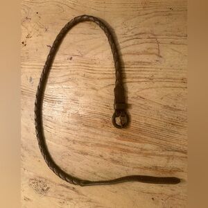 Braided Leather Women's Belt - Brown